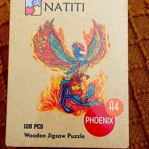 128 pieces Wooden puzzle of a Phoenix.